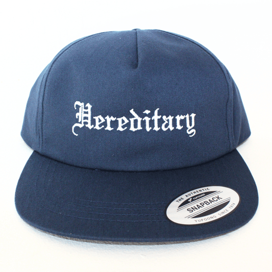 Hereditary Old English Navy Blue Snapback Hat